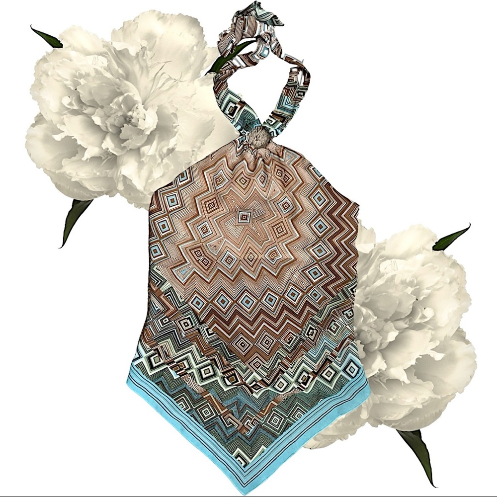 Vintage geometric halter top